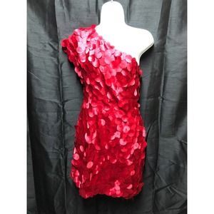 Vu one shoulder red dress 4